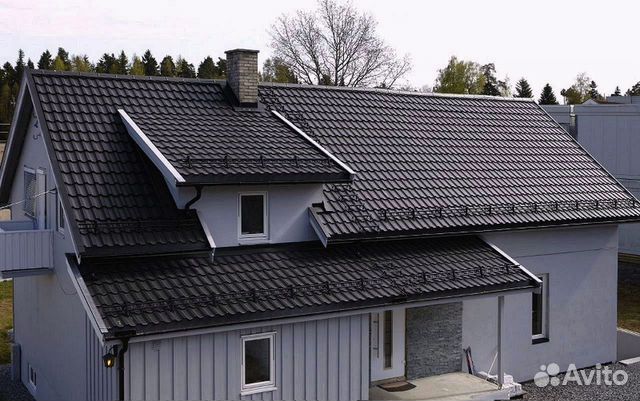 Крыша графит металлочерепица фото