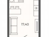 Квартира-студия, 24,3 м², 12/26 эт.