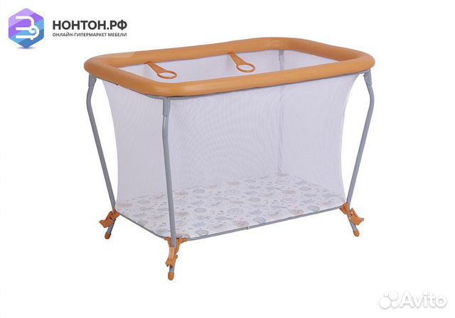 Манеж Фея Классика принт Совы / оранжевый