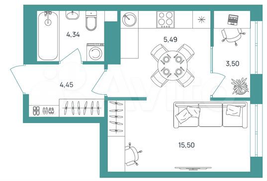 Планировка квартир пензы Квартира-студия, 33,3 м², 5/16 эт. на продажу в Пензе Купить квартиру Авито