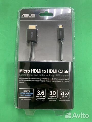 Asus micro hdmi to hdmi Cable 1.6м, NEW нал/безна