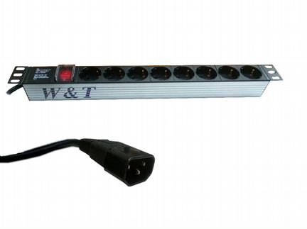 Блок розеток 19 дюймов с выключателем wtlan