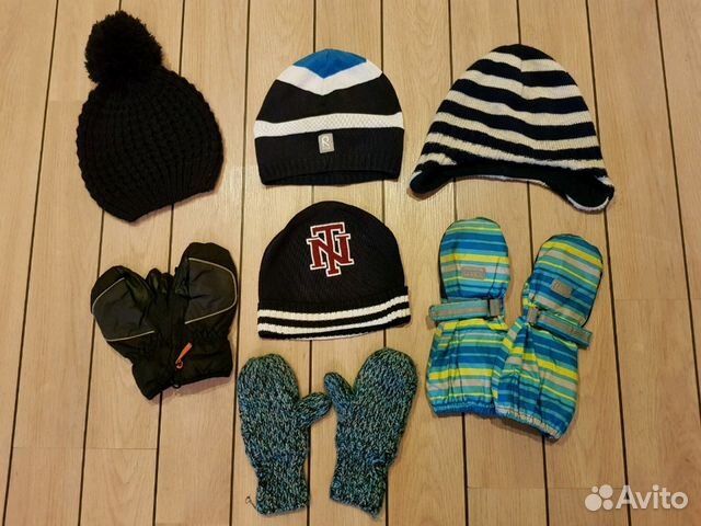 Шапки краги варежки на 4-6лет пакетом