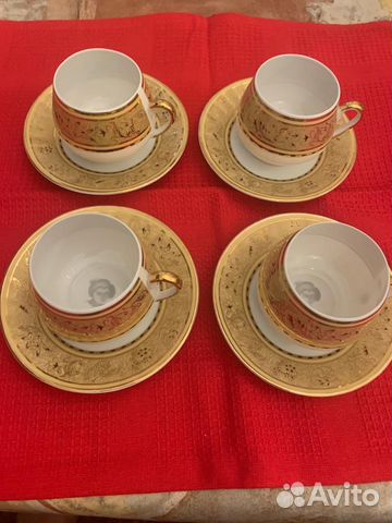 4 кофейные пары чашка с блюдцем 120мл
