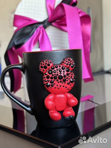 Кружка с декором из полимерной глины