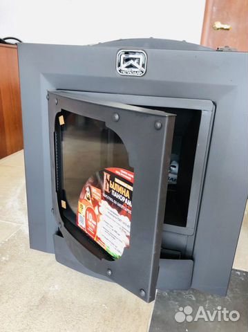 Чугунная печь для бани с панорманой дверцей Былина