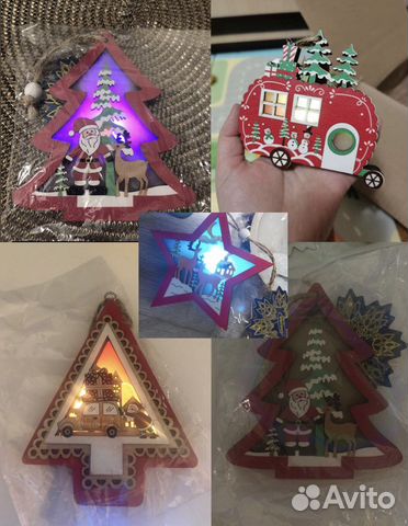 Светящиеся подвески на елку дерево