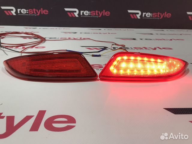 Катафоты в задний бампер Toyota Camry 55 14-17 Кра