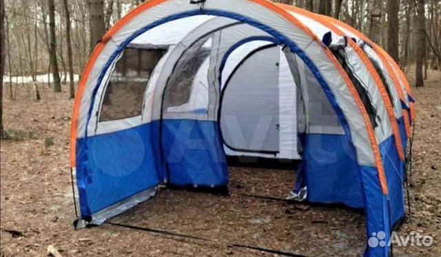 Палатка тент с прихожей 4-х местная
