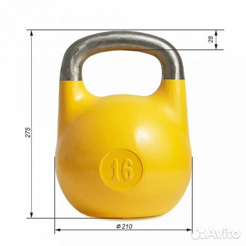 Гиря соревновательная 16 кг (стандарт вфгс 2021 г)