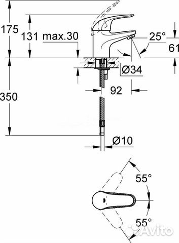 Смеситель для раковины grohe Euroeco 32734000