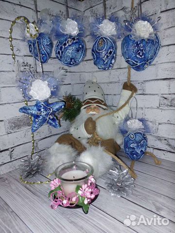 Новогодние игрушки ручной работы набор 5шт