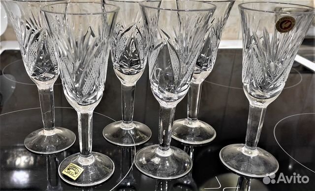 Новый набор хрустальных фужеров 6 шт