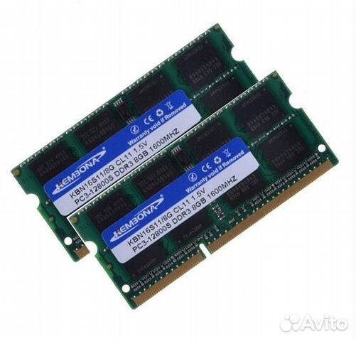 Озу So-Dimm 16Gb PC3-12800s, DDR3-1600, KemBona (S