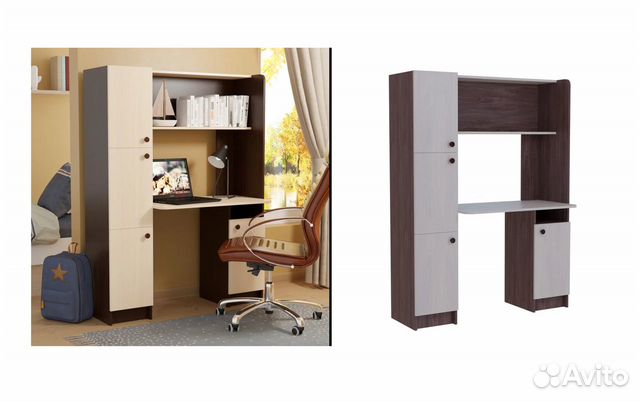 Стол письменный Омега-2 ясень анкор темн/светлый