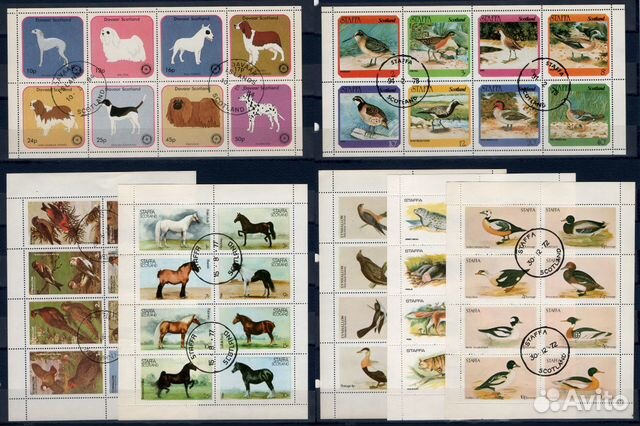 Марки Шотландии, Птицы, Утки, Животные 7 Листов