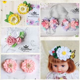 Ободки, цветы, заколки для утренников