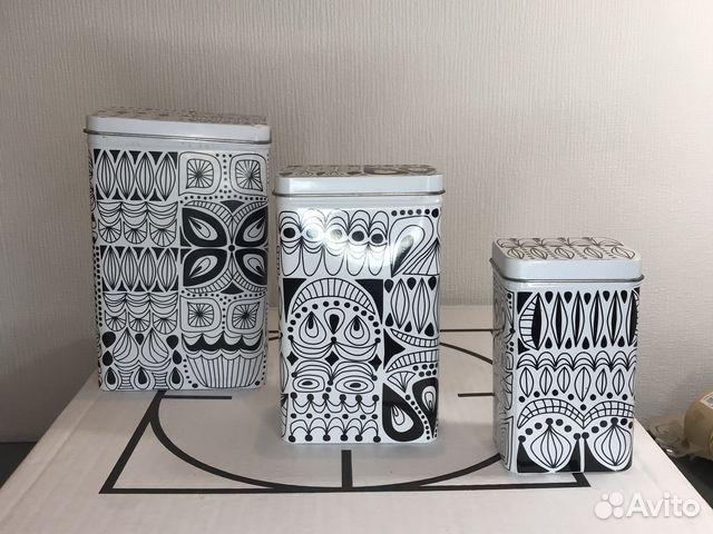 Банки для сыпучих продуктов металлические IKEA 3шт