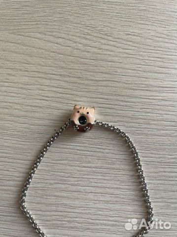 Серебряный браслет с шармом Котик