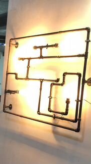 Настенный светильник в стиле лофт из труб