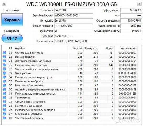 Жесткий диск WD VelociRaptor 300 гб 10k rpm hlfs