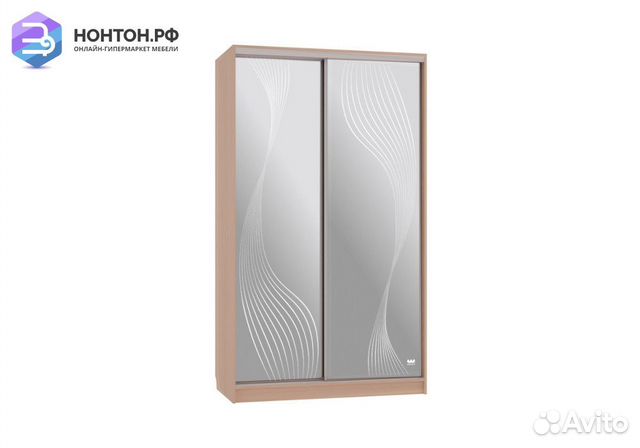 Шкаф-купе Рио 4-600 волны 1 дуб млечный