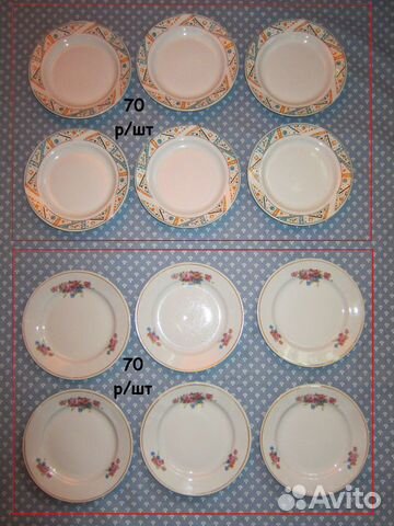 Тарелки глубокие и неглубокие, вилки, ложки, ножи