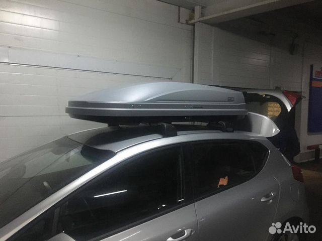 Автобокс Магнум 390 серый, тиснение карбон