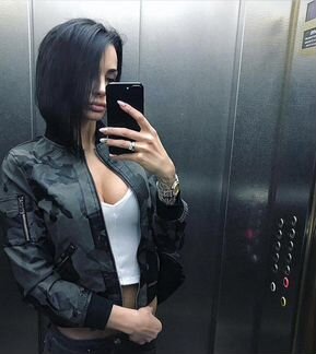 Куртка бомбер женская кожаная