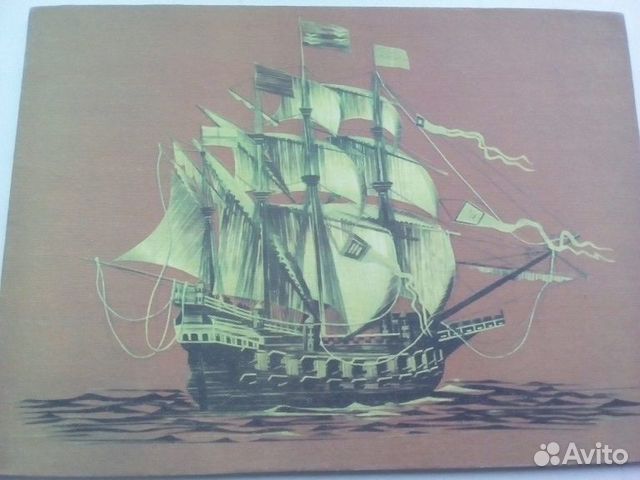 Картина Парусник, 22х16 см. Сост. отл