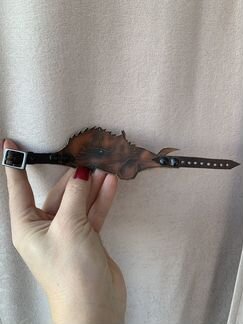 Кожаный мужской браслет-стилизация дракона