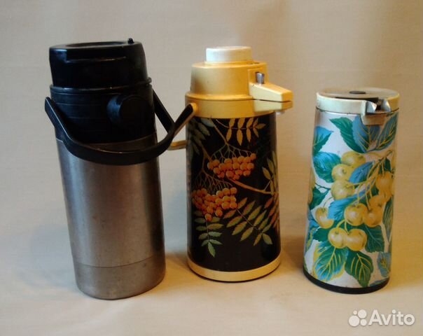 Термос - 2 л. с помпой стекло