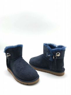 Угги синие коричневые бежевые замша темные
