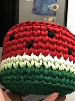 Интерьерная корзинка из трикотажной Пряжи