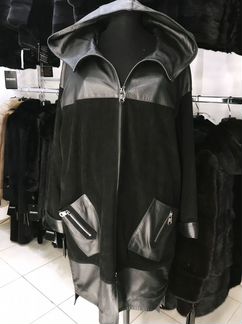 Кожаный кардиган