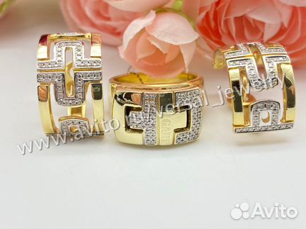 Золотой комплект с бриллиантами Bulgari parentesi