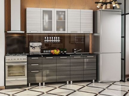 Кухня Серая Титан 2.0м мдф