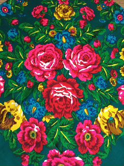 Павловопосадская шаль Розовый вечер-9