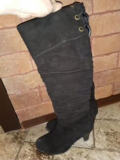 Замшевые сапоги