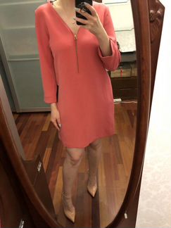 Платье Zara розовое L 44-46