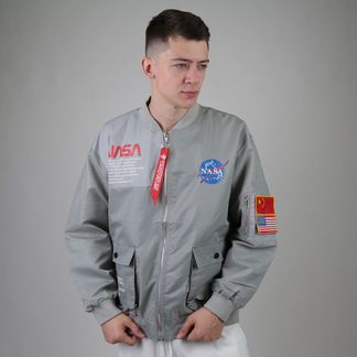 Бомбер heron preston nasa серый