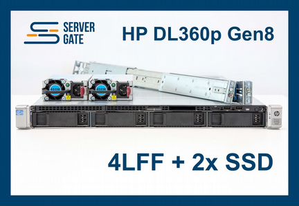 Сервер HP DL360p G8 4LFF 2x E5-2670v2 128 GB
