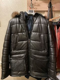 Мужская зимняя кожаная куртка