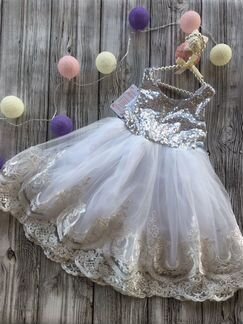 Платье паетки и кружево 6,7,8 лет