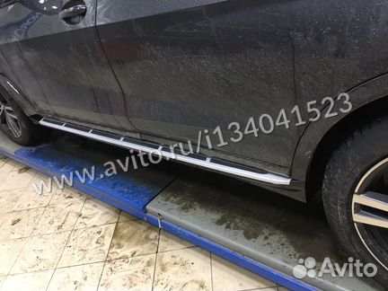 Пороги бмв Х7 г07 черные