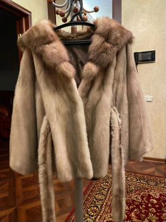 Шуба норковая с капюшоном