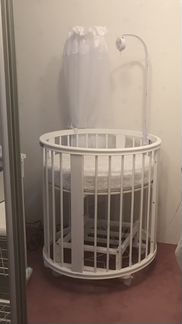 Белая кроватка трансформер premium baby