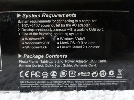 Цифровая фоторамка transcend PF830