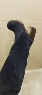 Сапоги женские новые синие замшевые (40)