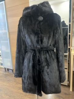 Шуба норковая с капюшоном
